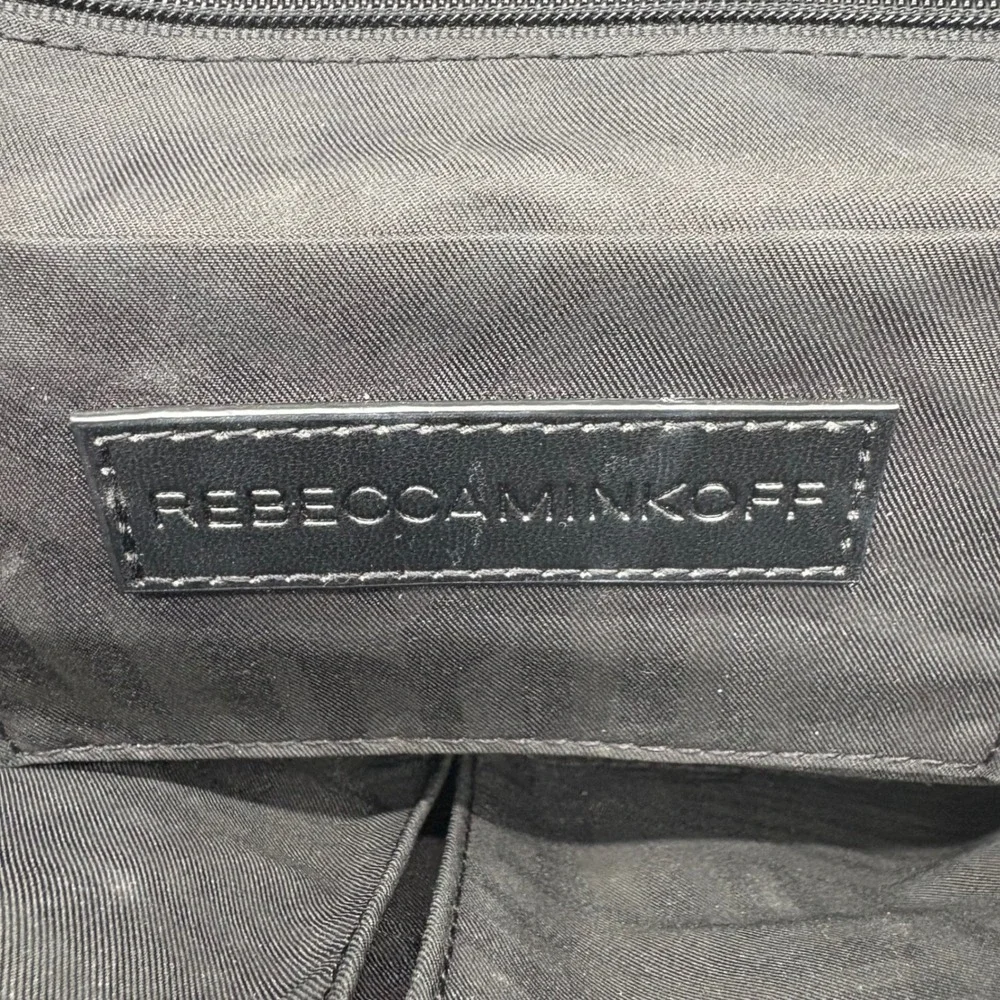 Rebecca Minkoff‎ Chevron Quilted Leather Love Crossbody Shoulder Bag Black